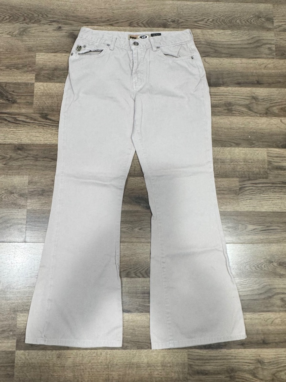 Vintage Y2K Bongo Flare Low Rider Khakis Stone Pants Juniors 100% Cotton Size 9